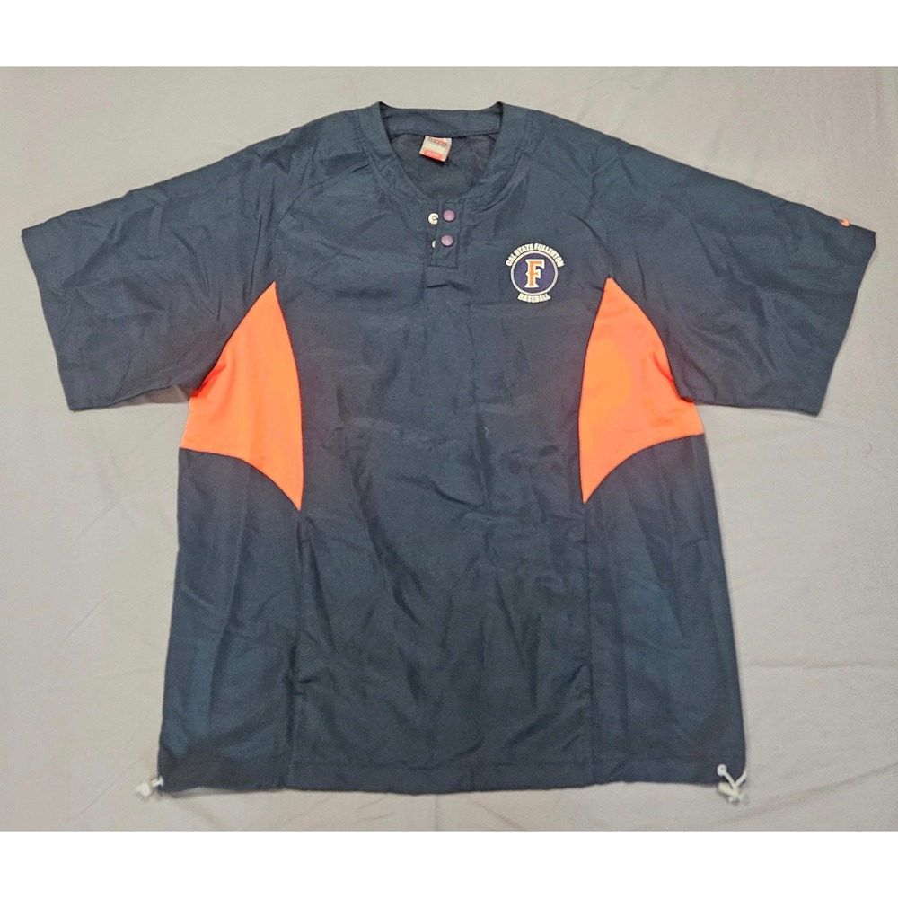Nike Team Cal State Fullerton Baseball Mens L Navy Orange Windshirt
